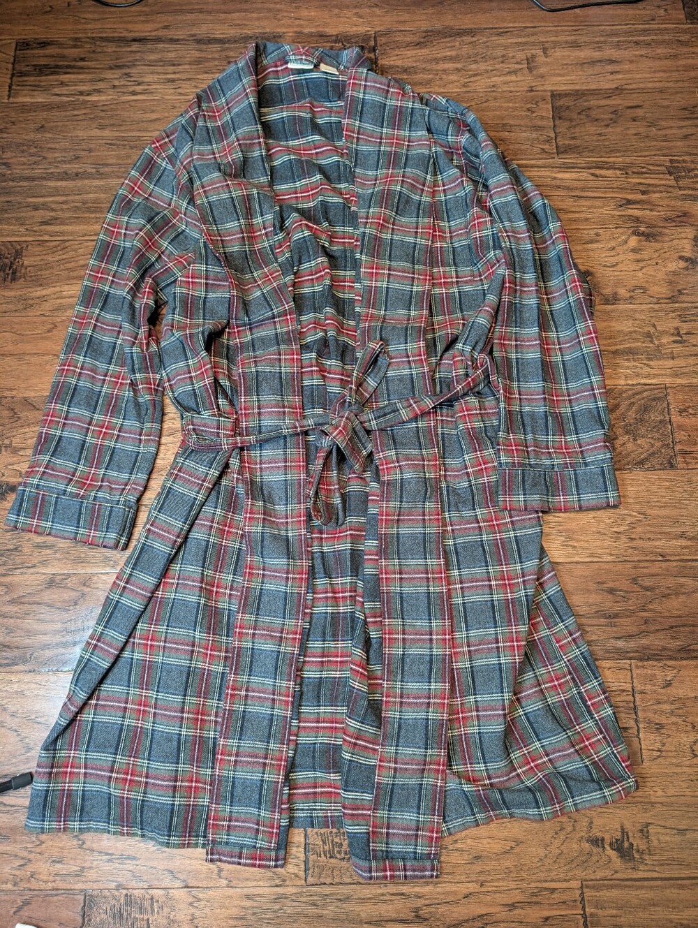L.L. Bean Flannel Plaid Robe House Coat Size XL Tall